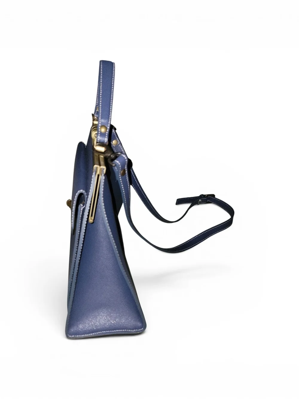 NWT A. Bellucci Blue Satchel with Gold Hardware W/ Convertible Crossbody Strap.